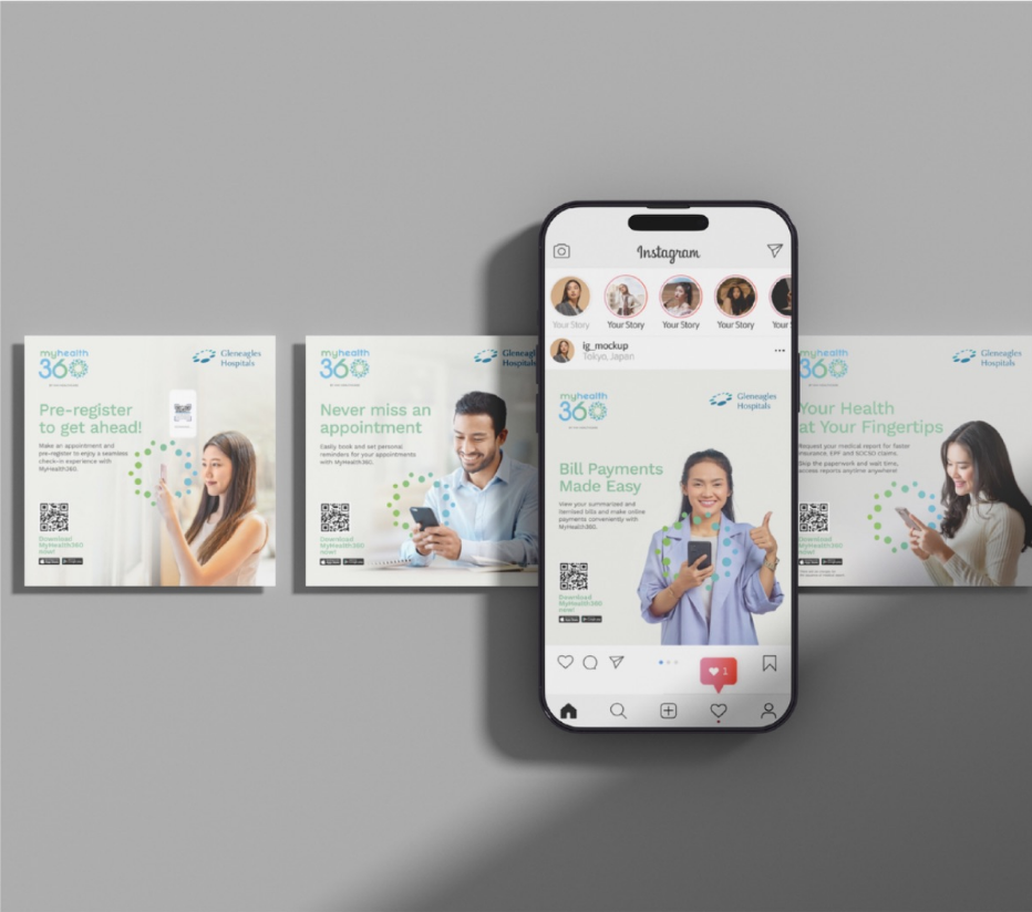 A social carousel advertisement presented with a mobile phone