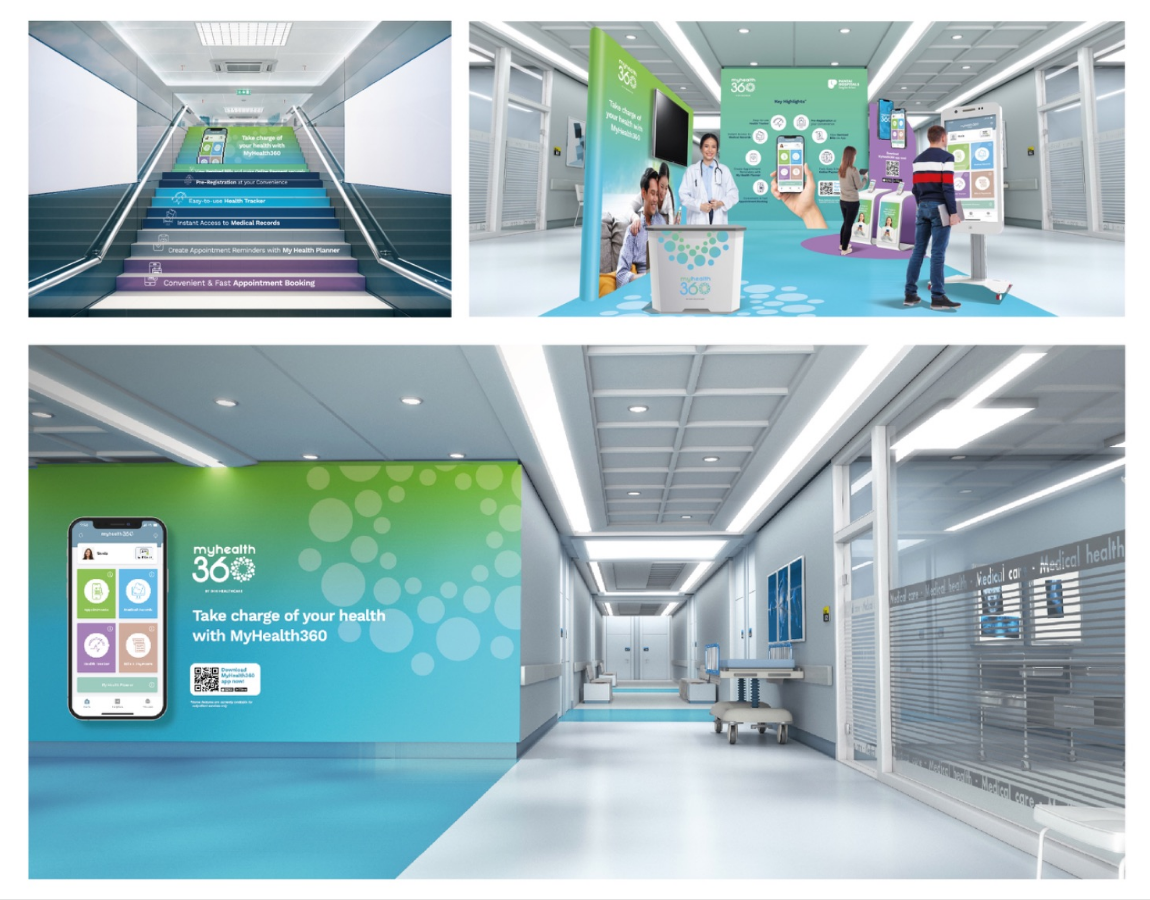 Indoor branding across corridors and visitor areas