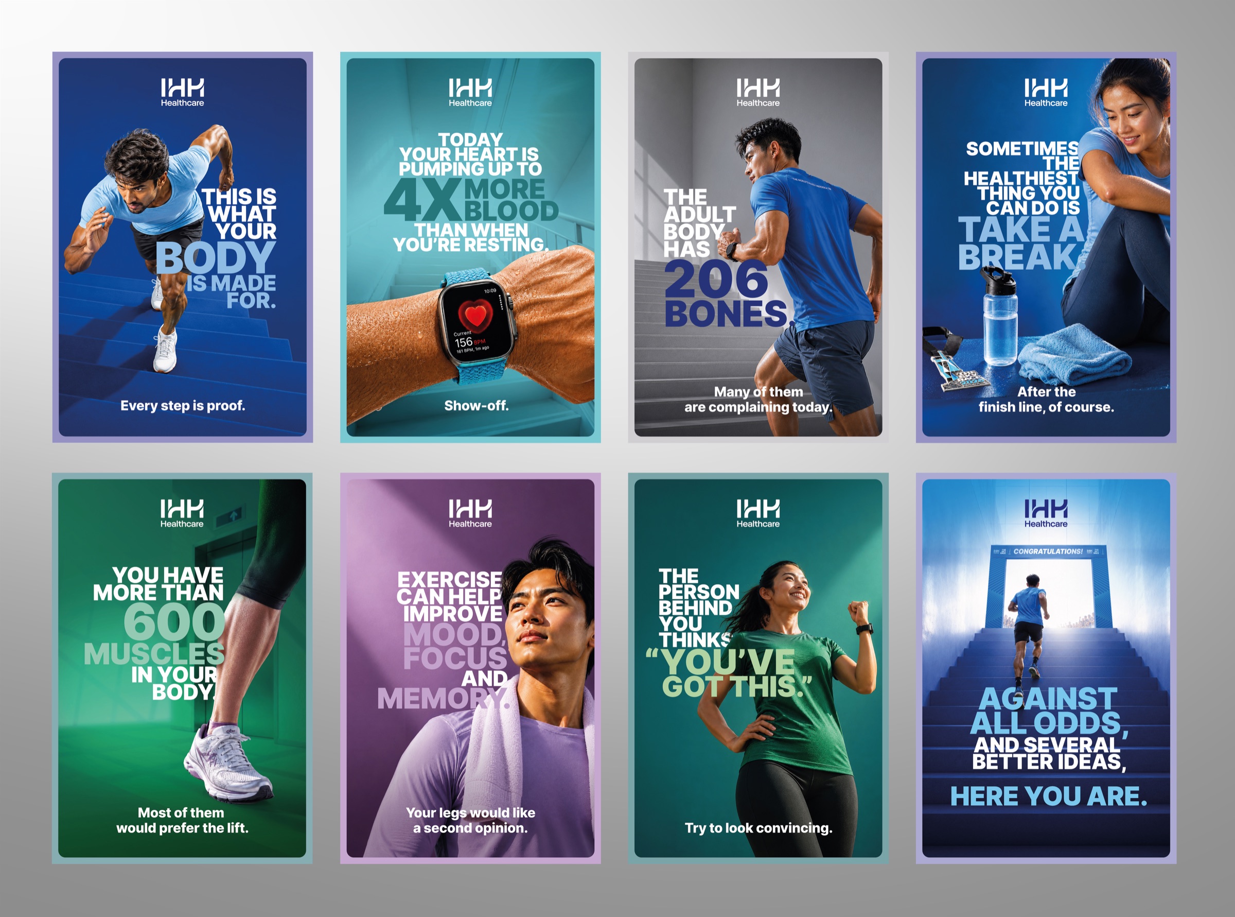 A coordinated series of IHH Healthcare stairwell posters